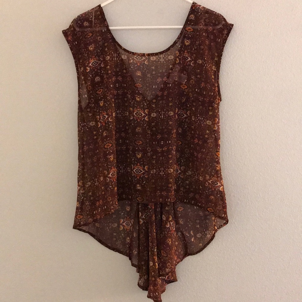 Patterned sheer blouse